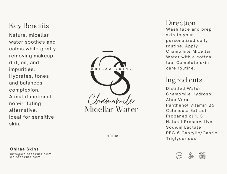 Chamomile Micellar Water - Ōhiraa Skins