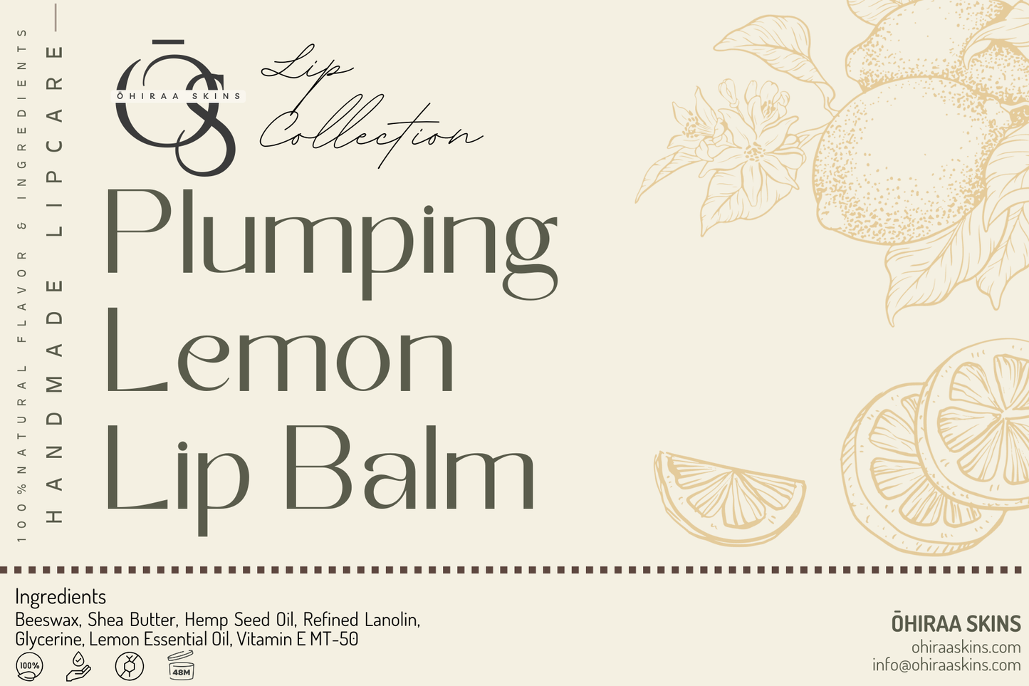 Plumping Lemon Lip Balm - Ōhiraa Skins