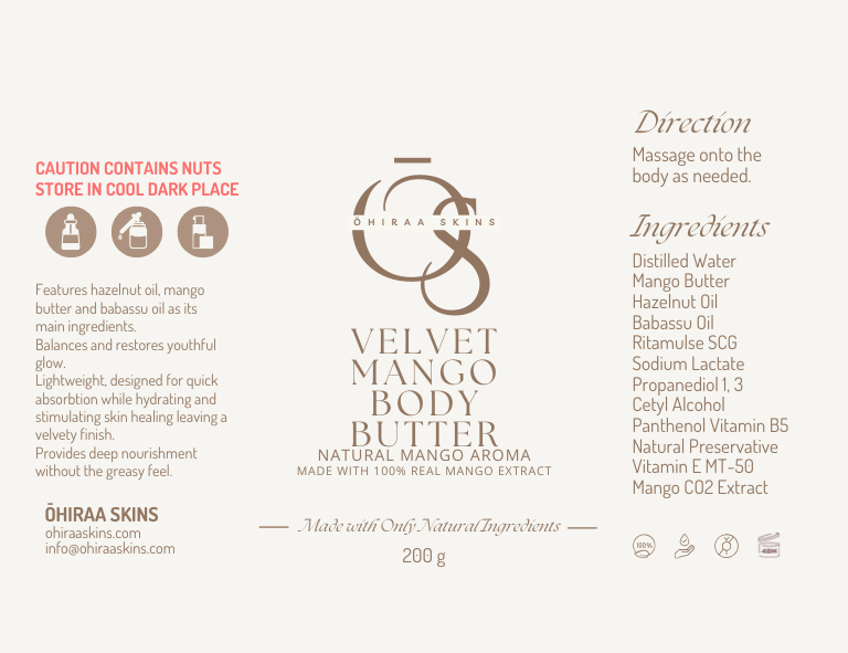 Velvet Mango Body Butter Ingredients 